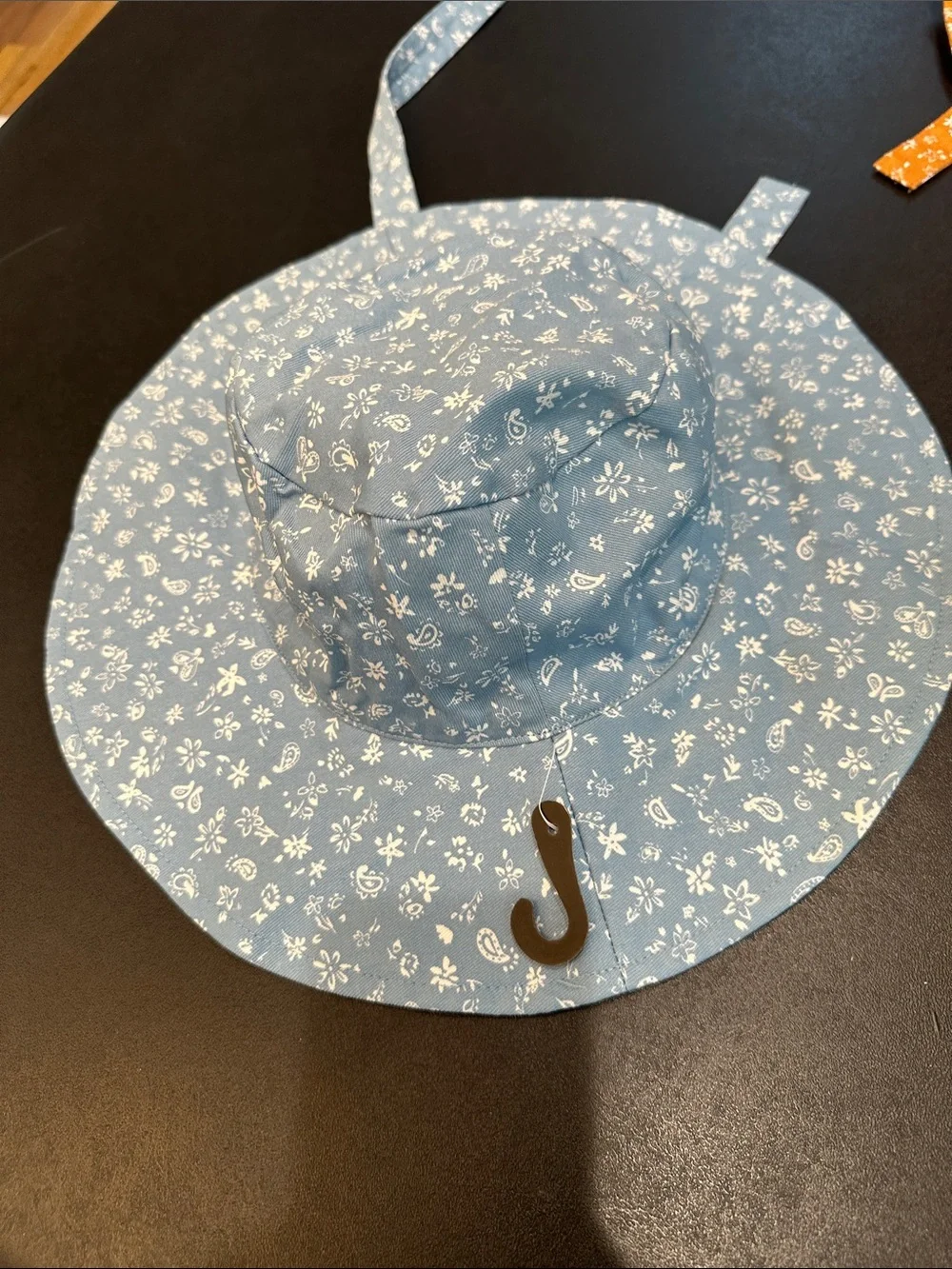 Zara Blue Floral Sun Hat with Chin Ties - Kids Accessories